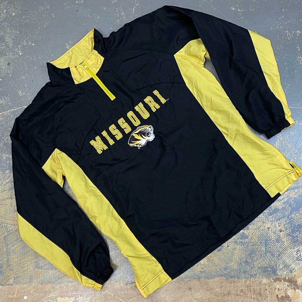 Missouri Tigers University Crew Neck 1/4 Zip Pullover Medium Black Mizzou